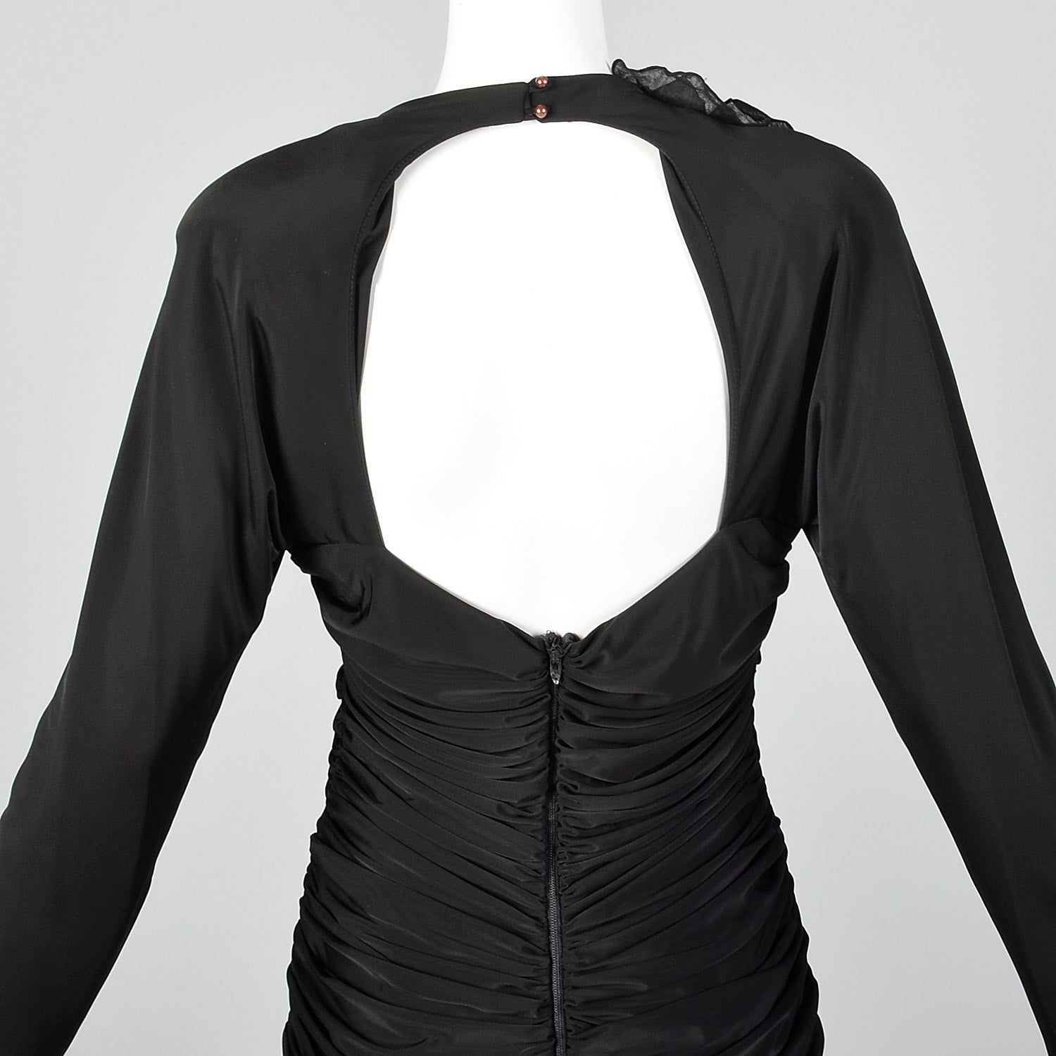 1980s Casadei Black Beaded Dress