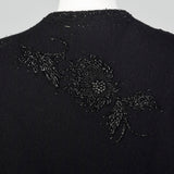 1960s Black Cardigan with Beading