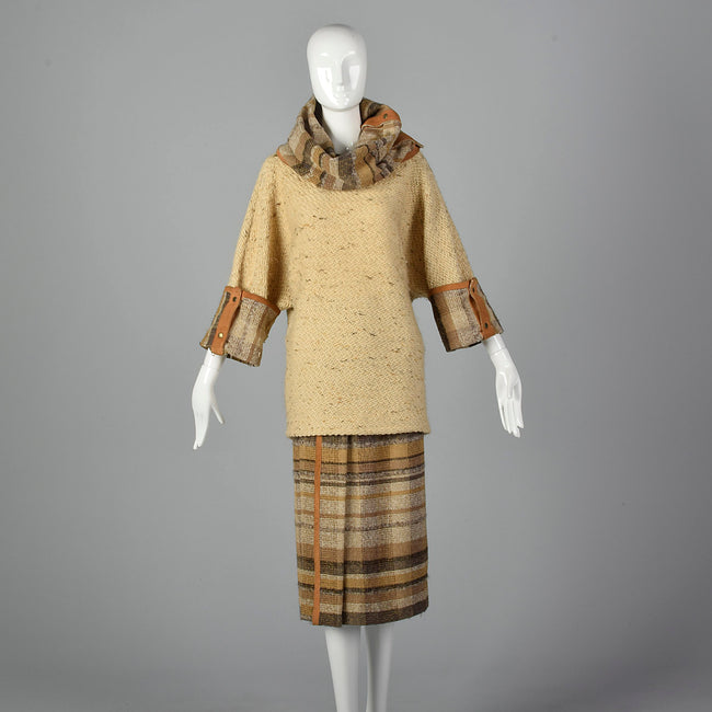 1970s Wool Tweed Skirt Set