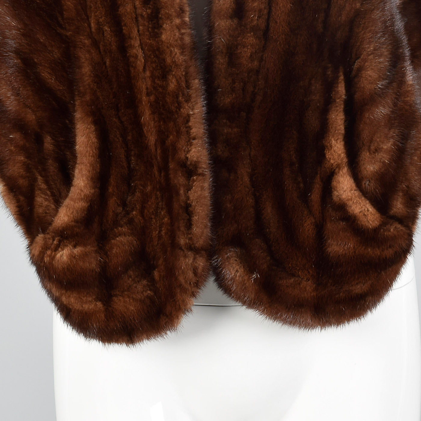 1950s Brown Mink Stole with Pockets