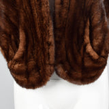 1950s Brown Mink Stole with Pockets