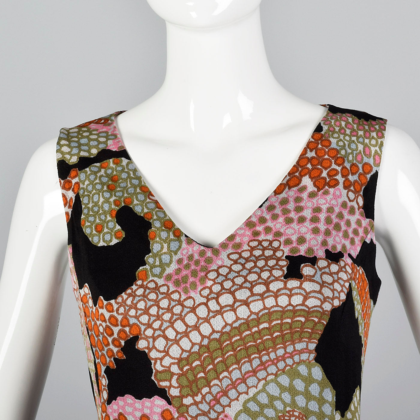 1960s Pierre Balmain Formal Maxi Dress in Psychedelic Knit