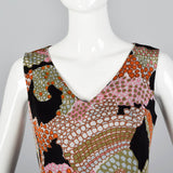 1960s Pierre Balmain Formal Maxi Dress in Psychedelic Knit