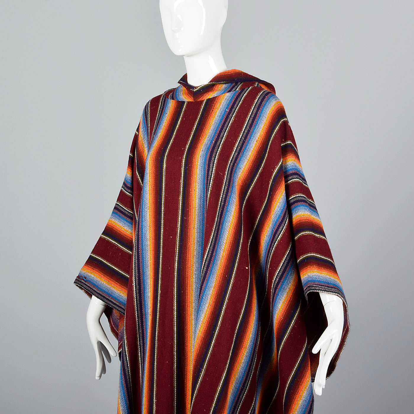 1970s Hooded Blanket Poncho
