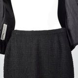 1960s Black Chunky Tweed Skirt Suit