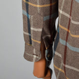 1960s Mens Pendleton Brown Plaid Shirt