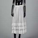 1970s White Maxi Skirt Costume Petticoat