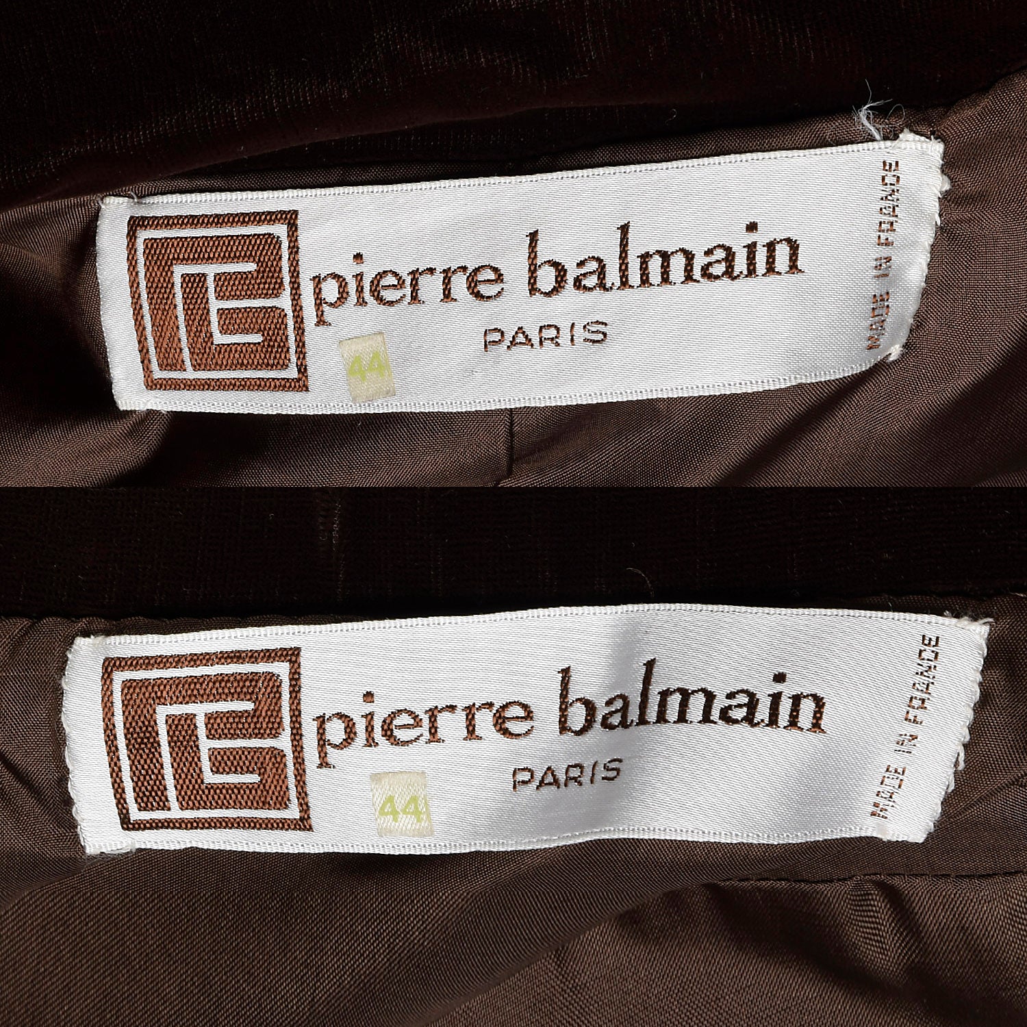 Medium Pierre Balmain 1970s Brown Velvet Skirt Suit