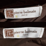 Medium Pierre Balmain 1970s Brown Velvet Skirt Suit