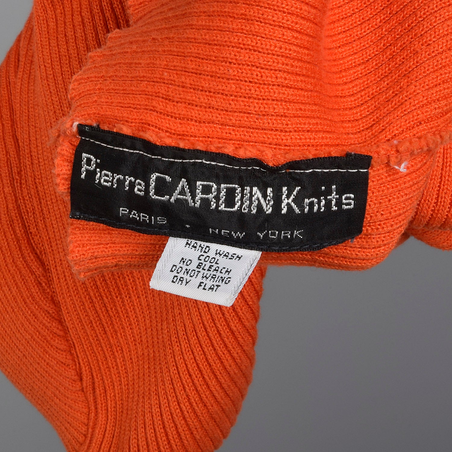 Small 1970s Pierre Cardin Knits Orange Sweater with Short Sleeves