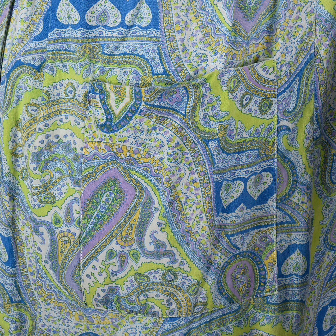1960s Paisley Print Cotton House Dress