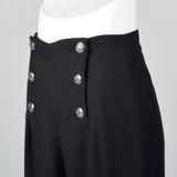 Black Wide Leg Sailor Style Pants