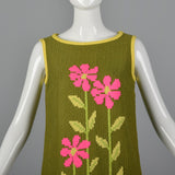 1960s Deadstock Shift Dress with Mesh-Style Overlay