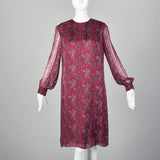 Large 1980s Pleated Silk Dress