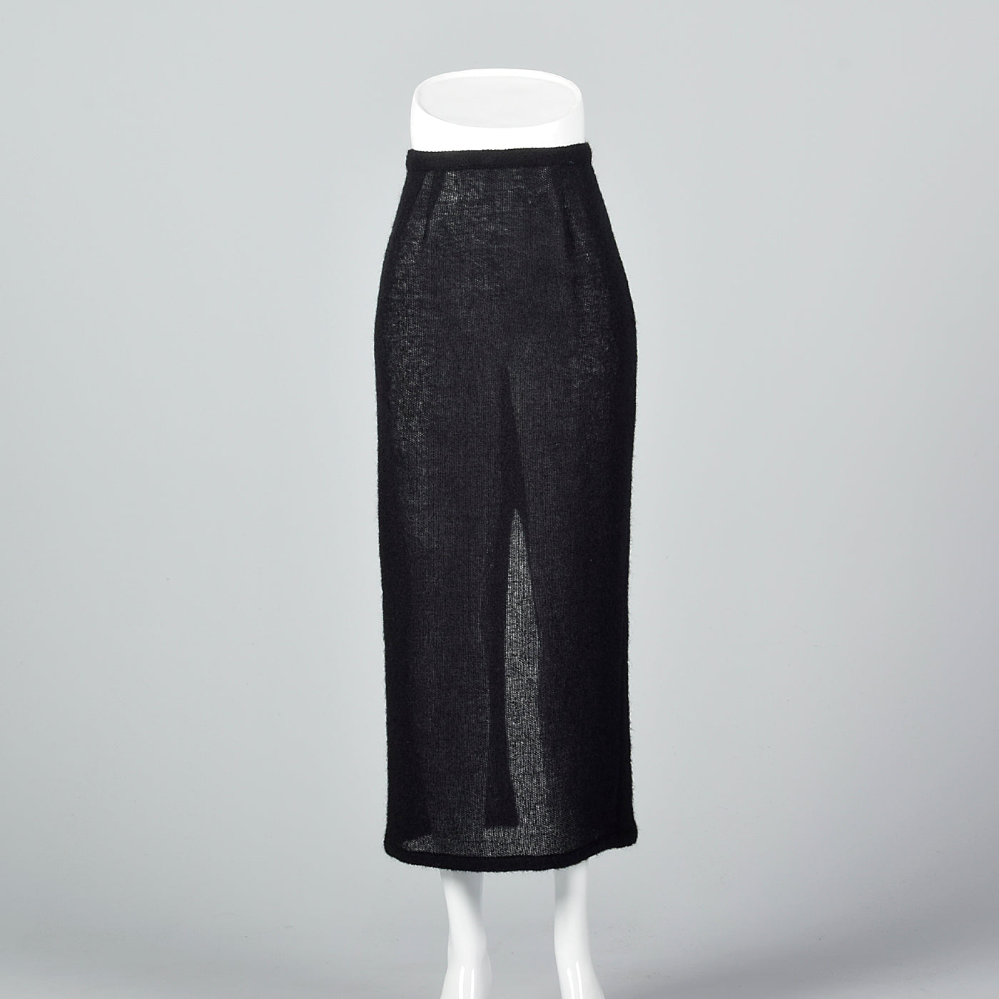 1990s Sheer Knit Wool Pencil Skirt