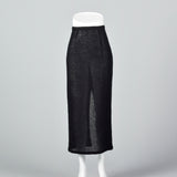 1990s Sheer Knit Wool Pencil Skirt