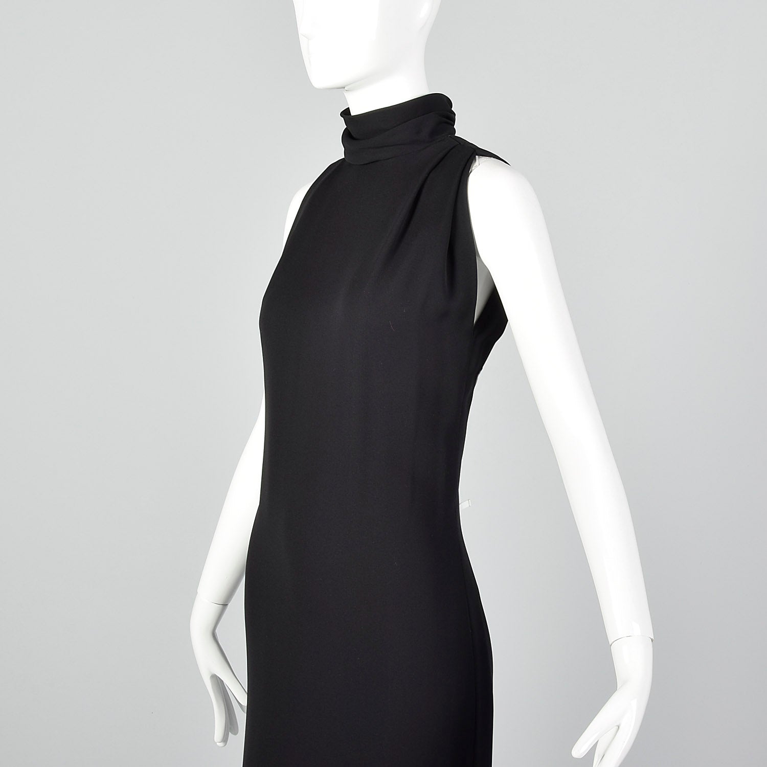 Small Galanos Late 1970s Minimalist Black Pencil Dress