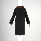 1960s Black Coat with Brown Mink Collar