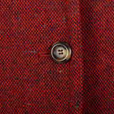 Medium 2010s Red Blazer Moschino Cheap & Chic Wool Tweed Yarn Flower Corsage Applique Jacket