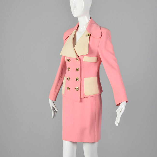 XS Christian LaCroix 1980s Pink Skirt Suit