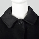 1980s Black Wool Winter Coat