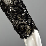 Medium 1980s Alfred Bosand Gown Taffeta Lace Sequin Evening Formal Dress