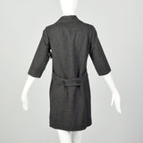 Medium 1960s Wool Dress Gray Double Breasted Casual