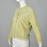 1960s Green Cardigan with Beading and Sequins