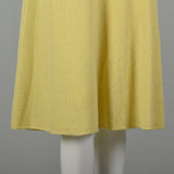 Small 1970s Novelty Horse Knit Outfit Long Sleeve Yellow Top Skirt Separates