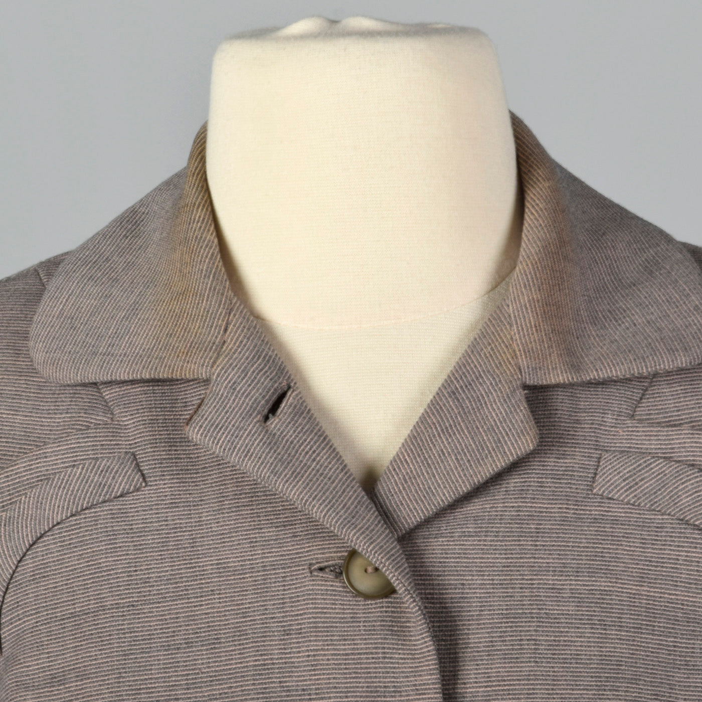 1950s Fitted Blazer in Pink and Gray Stripe