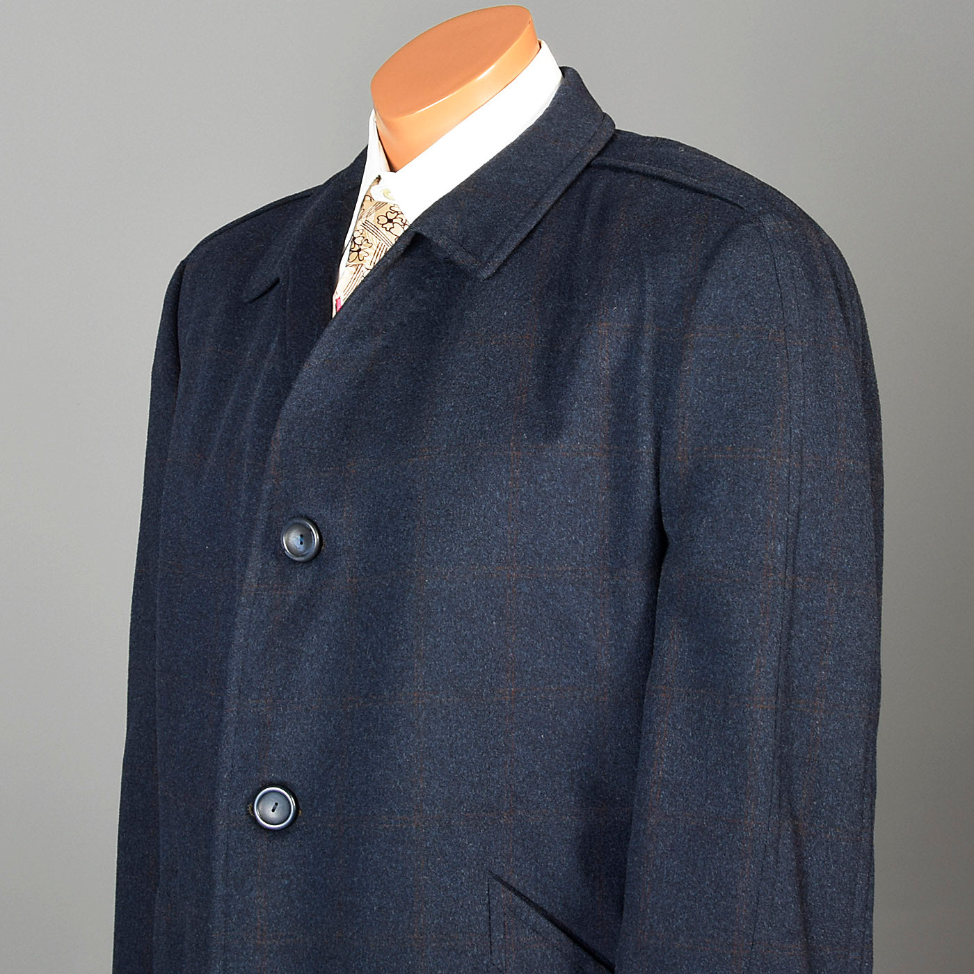 1960s Mens Navy Blue Car Coat