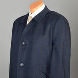 1960s Mens Navy Blue Car Coat