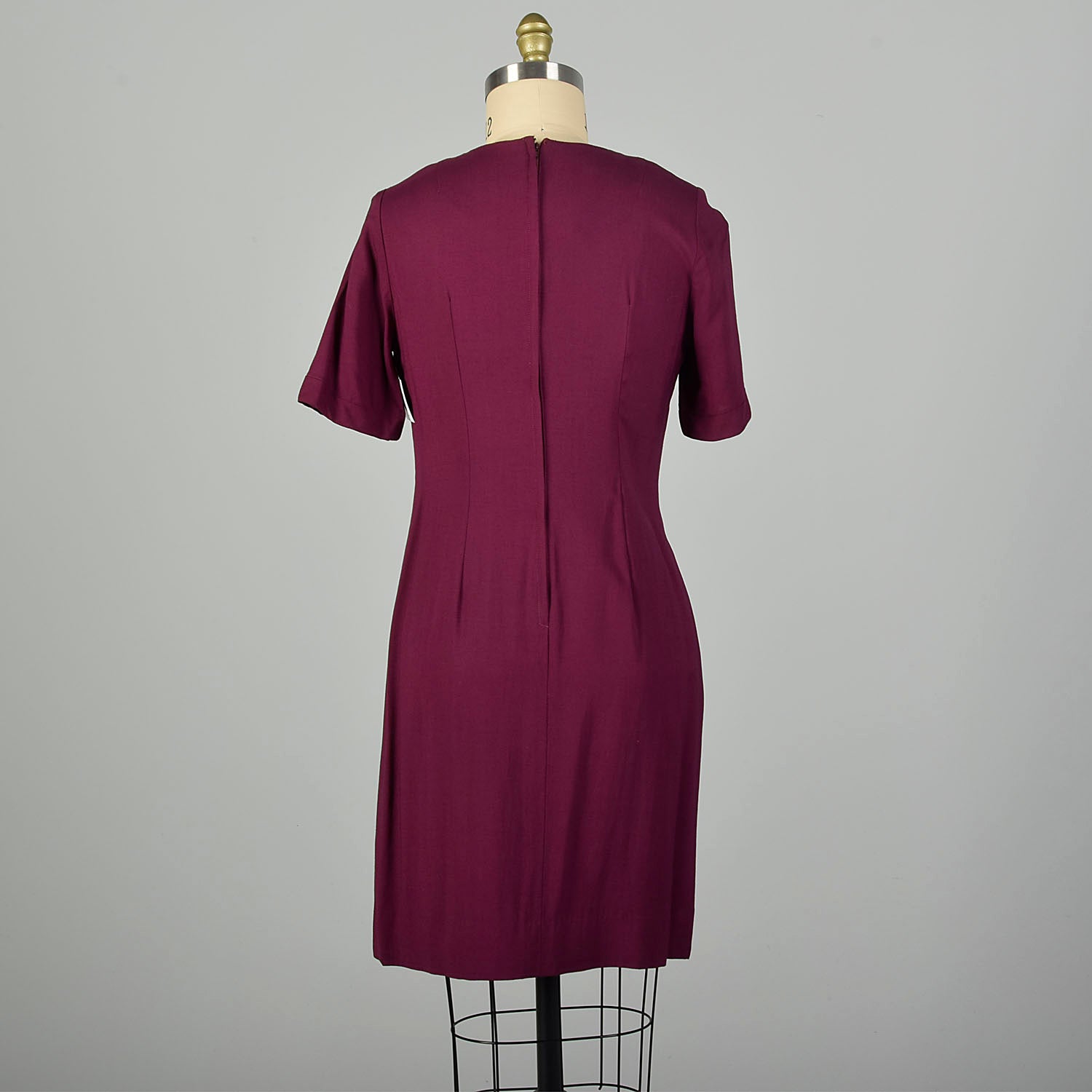 Large 1960s Fuchsia Embroidered Dress