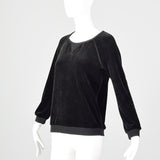 Small Sonia Rykiel 1990s Black Velour Top