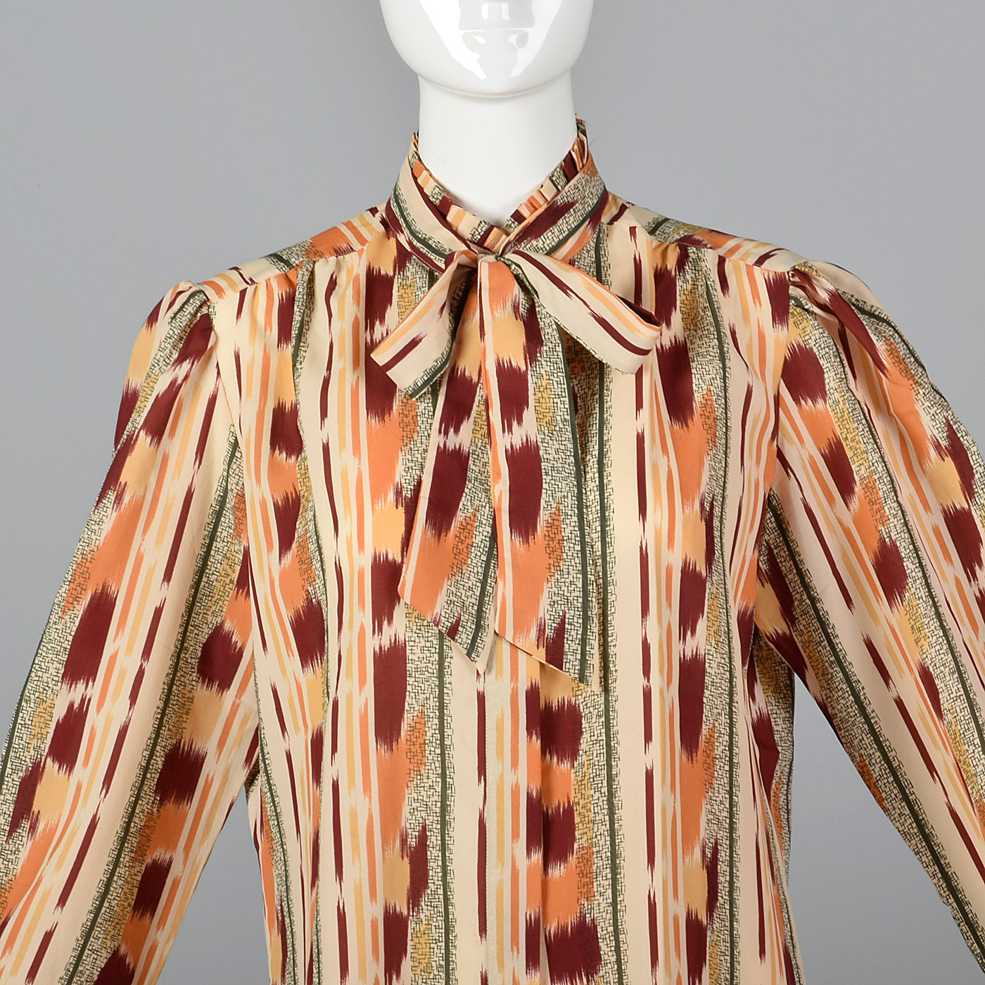 1970s Ruggeri Print Blouse with Bow