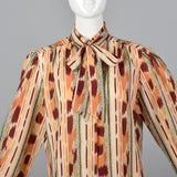 1970s Ruggeri Print Blouse with Bow