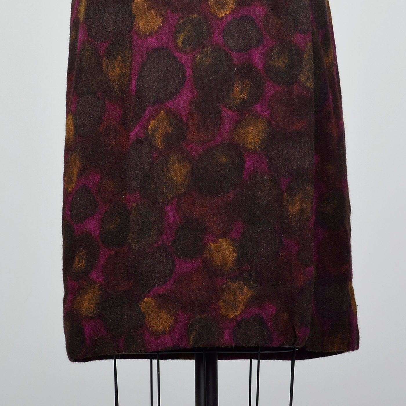 1950s Abstract Purple Print Dress