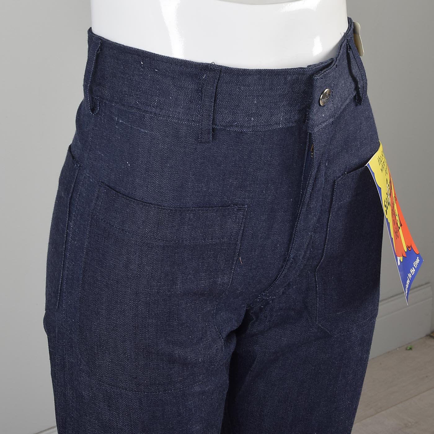 30x33.5 Slim Deadstock Seafarer Bellbottom Jeans High Waist Indigo Denim