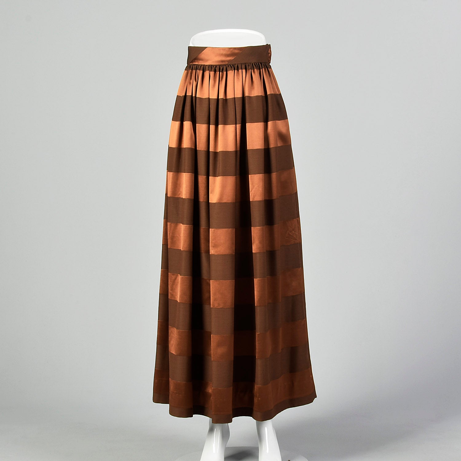 XS Brown Striped Maxi Skirt