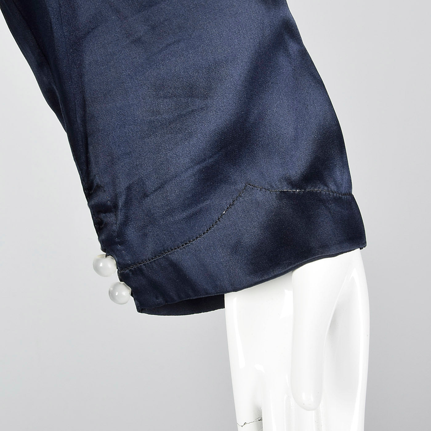 1930s Glamorous Navy Silk Dress