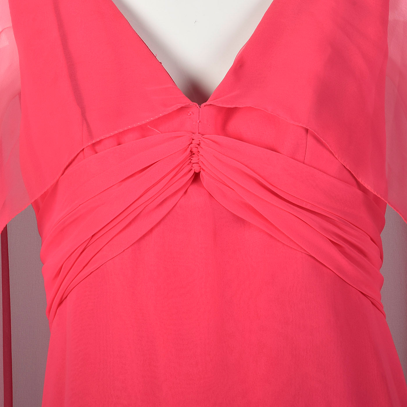 1970s Pink Maxi Dress with Sheer Float