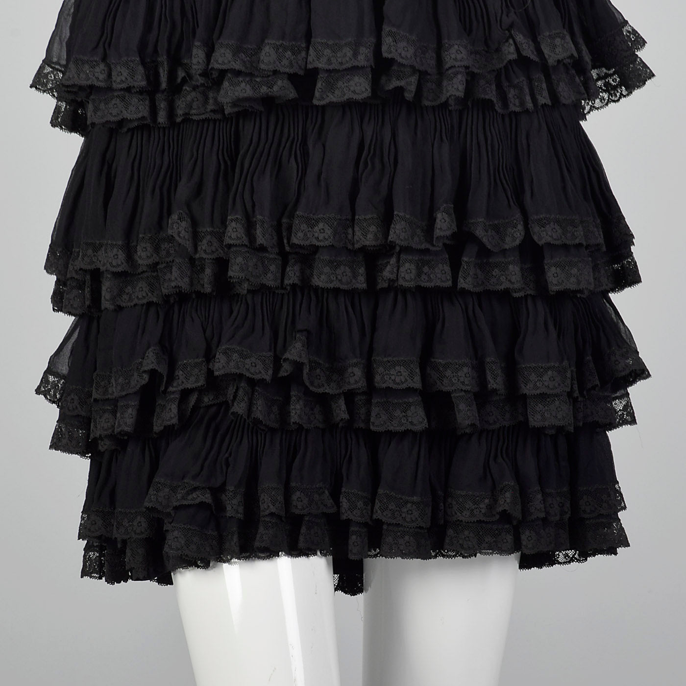 1960s Black Ruffle Dress