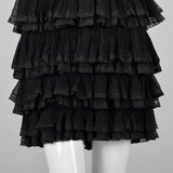 1960s Black Ruffle Dress