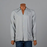 Late 1940s-Early 1950s Mens Gray Gabardine Shirt Jacket