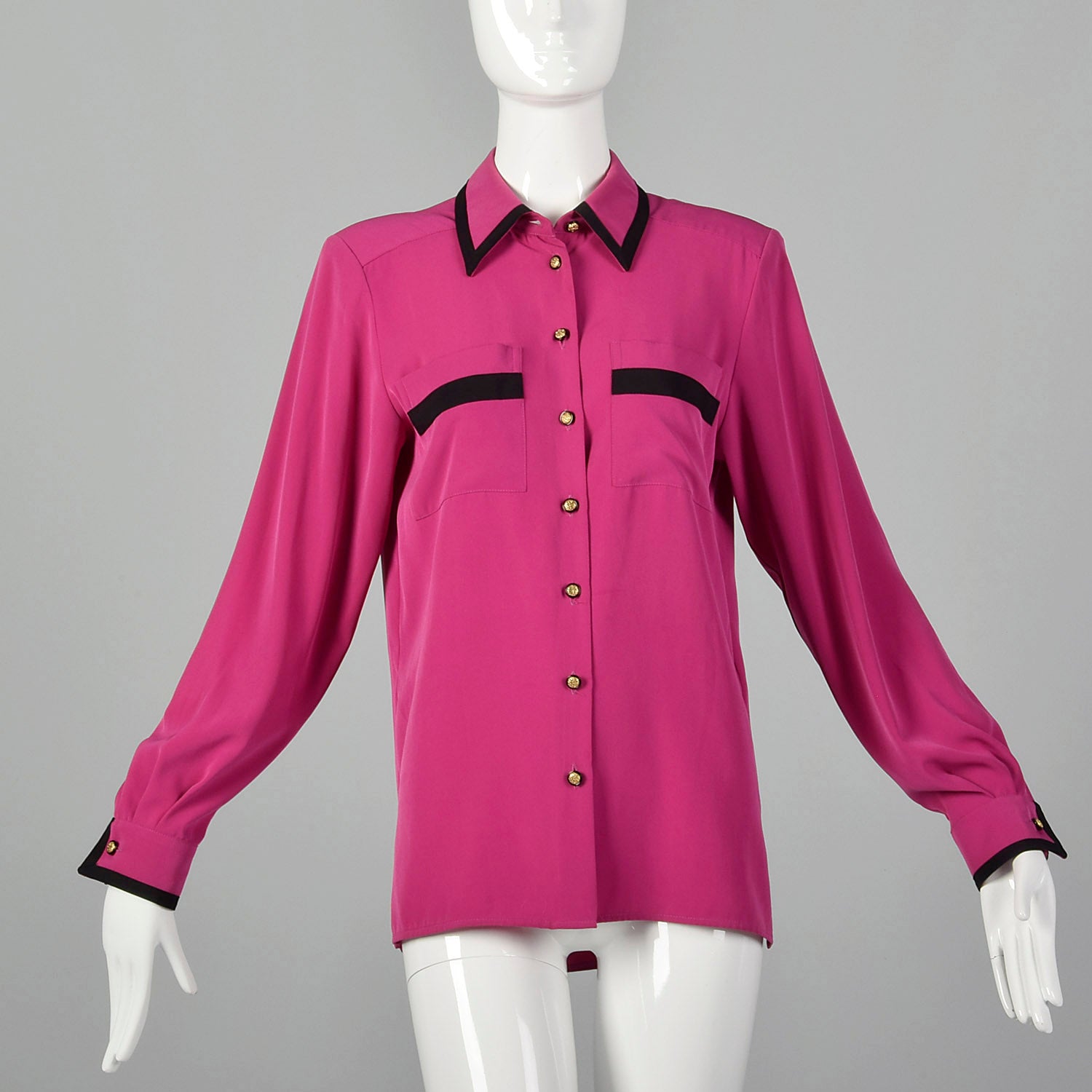 Small 1980s Magenta Jaeger Blouse