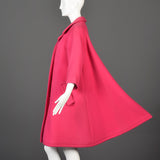 1950s Pink Wool Coat with Great Gold Buttons