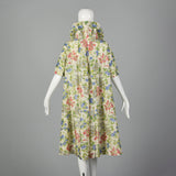 1950s Floral Silk Dressing Gown