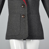 1980s Yves Saint Laurent Rive Gauche  Rive Gauche Gray Wool Jacket