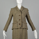 XXS 1960s Brown Skirt Suit