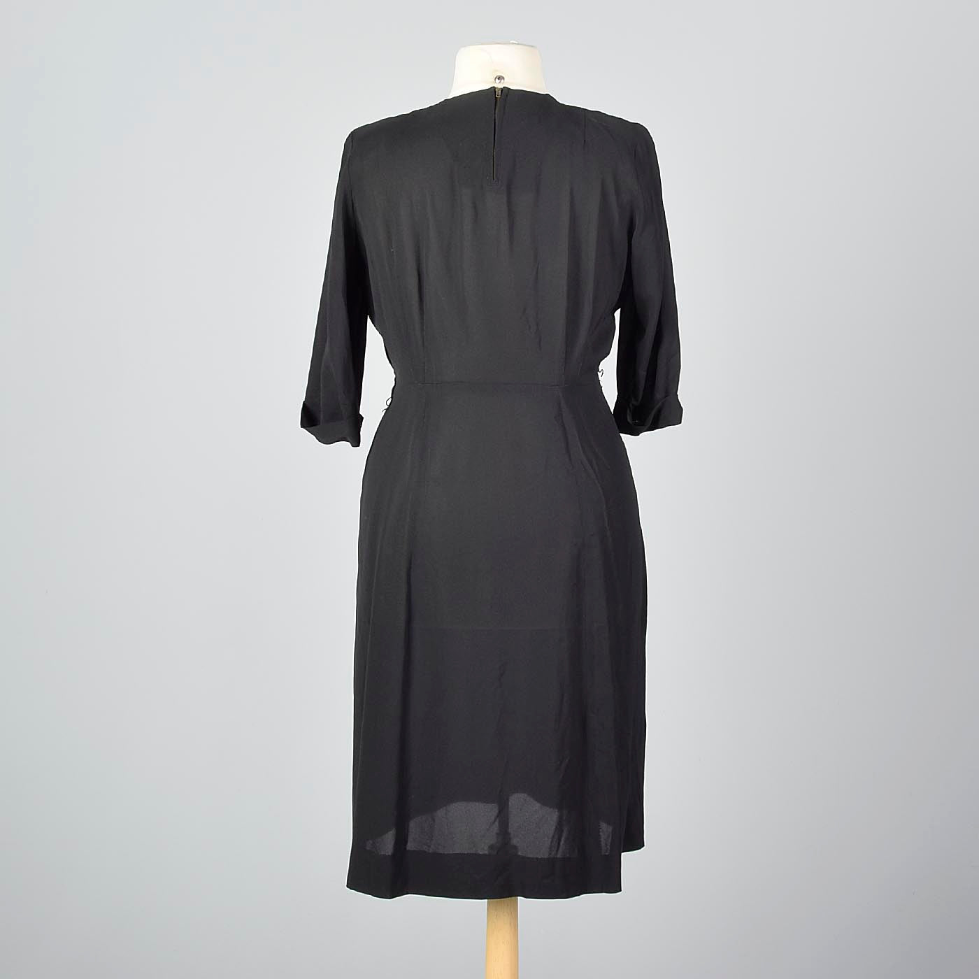 1950s Black Dress With Asymmetric Neckline